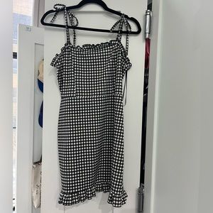 ASOS black and white checkered mini dress